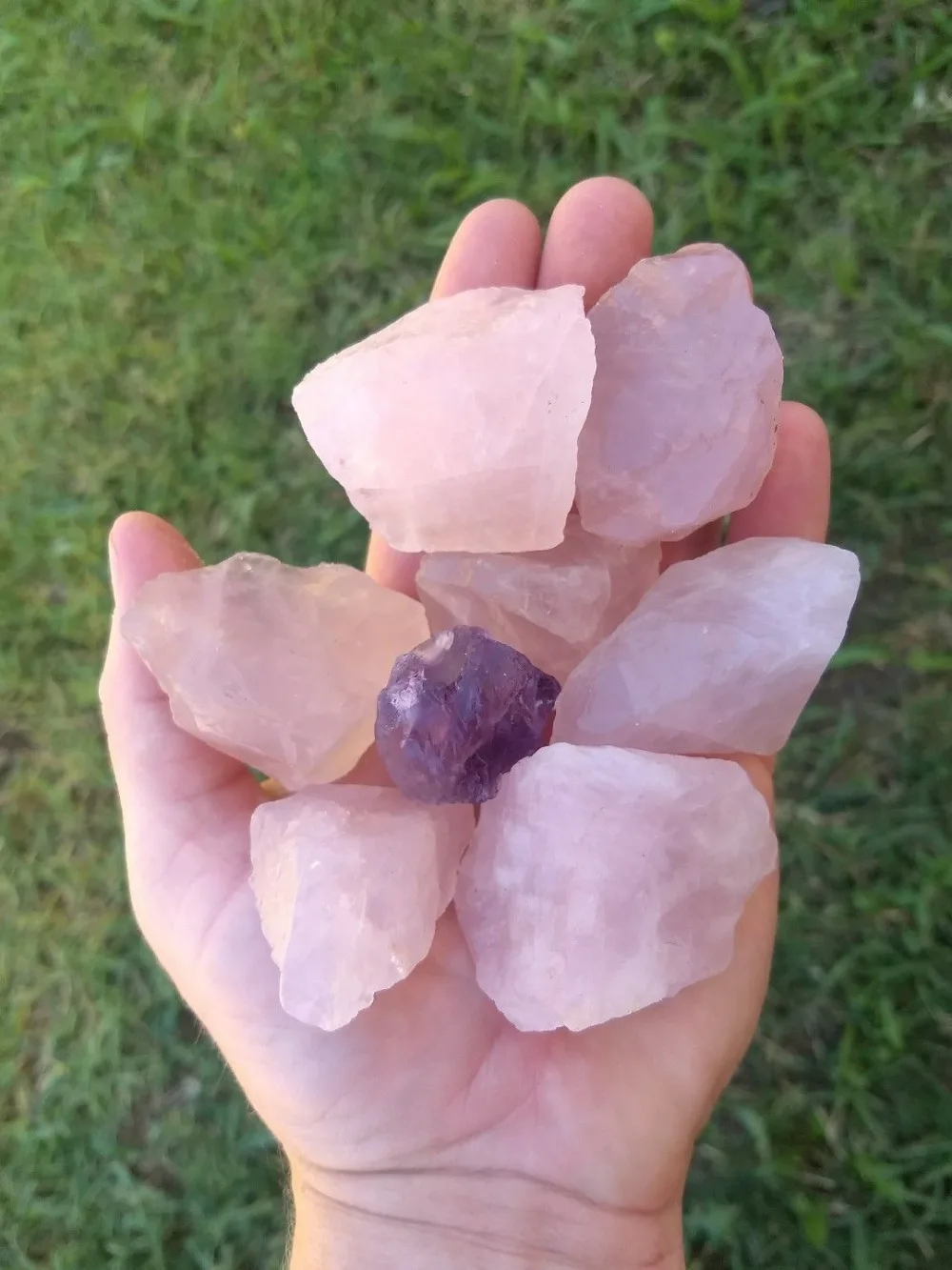 3/4 фунта большой розовый кварц грубые кристаллы сердце чакра