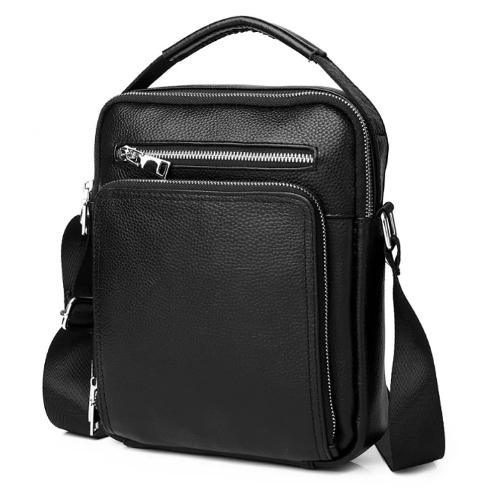 Genuine Leather Messenger Bag for Men Vintage Shoulder Crossbody Bags for Work Business Travel Tote Handbags