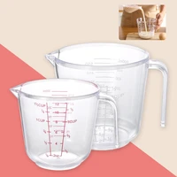 set of 2 pcs plastic measuring cup with handle and pour spoutnon slip handle bold measurements for baking cooking 300ml 600ml