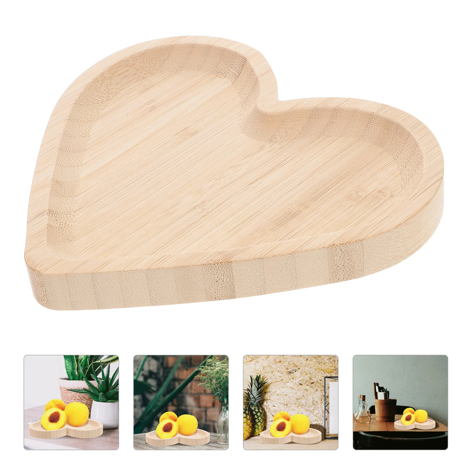 

Wooden Pallets Trays Food Serving Heart Plate Fruits Storage Snack Multipurpose Kitchen Tableware Dessert Holder Service