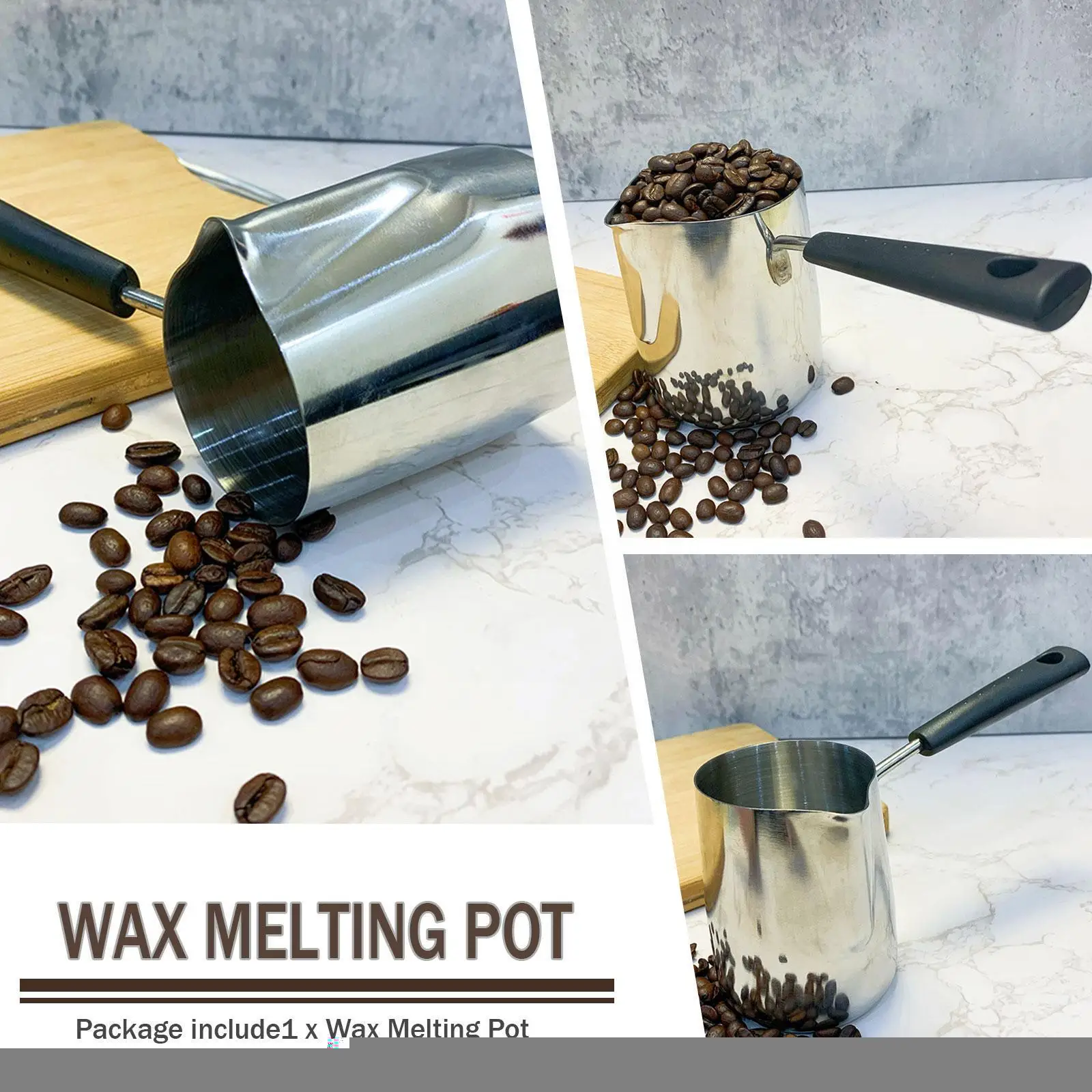 

350/600/1000ml Wax Melting Pot Steel Diy Pitcher Melt Candle Tool Diy Milk Frothing Soap Jug U9c1