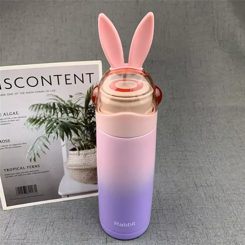 

New in Thermos Vacuum Bottle student cartoon rabbit cup children's 304 stainless steel vacuum thermos water cup fashion tren