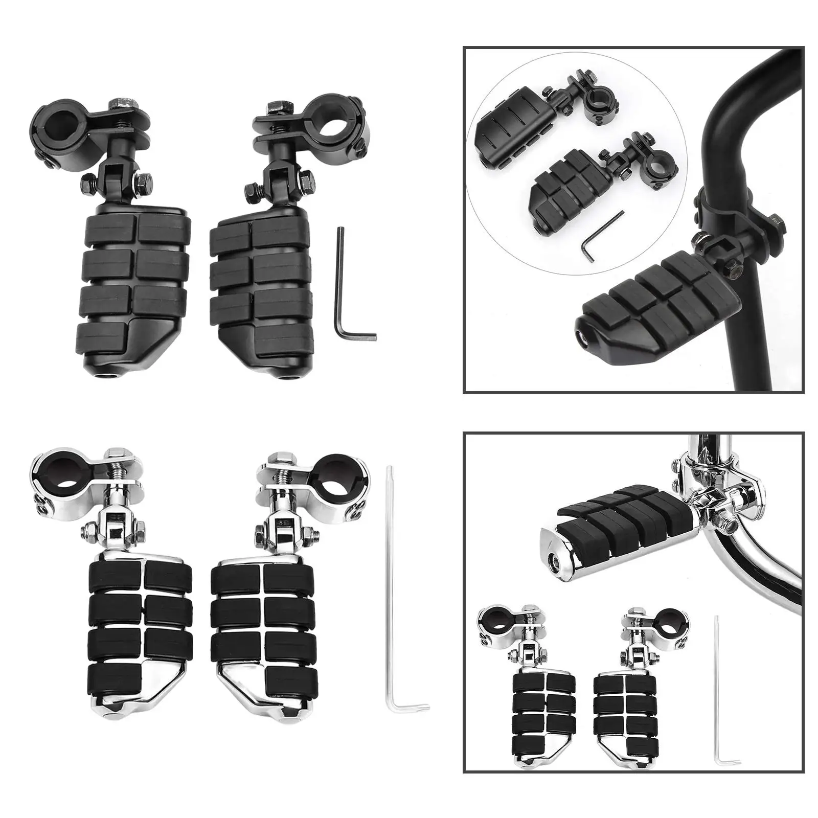 

Universal Motorcycle Modified Foot Pegs Direct Replaces Spare Parts Easy Installation Aluminum Alloy Highway Footpegs Foot Rest