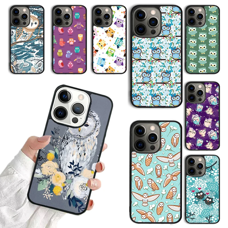Чехол для телефона с изображением милой совы iPhone 16 15 14 13 12 Mini 11 Pro Max Plus X XS XR