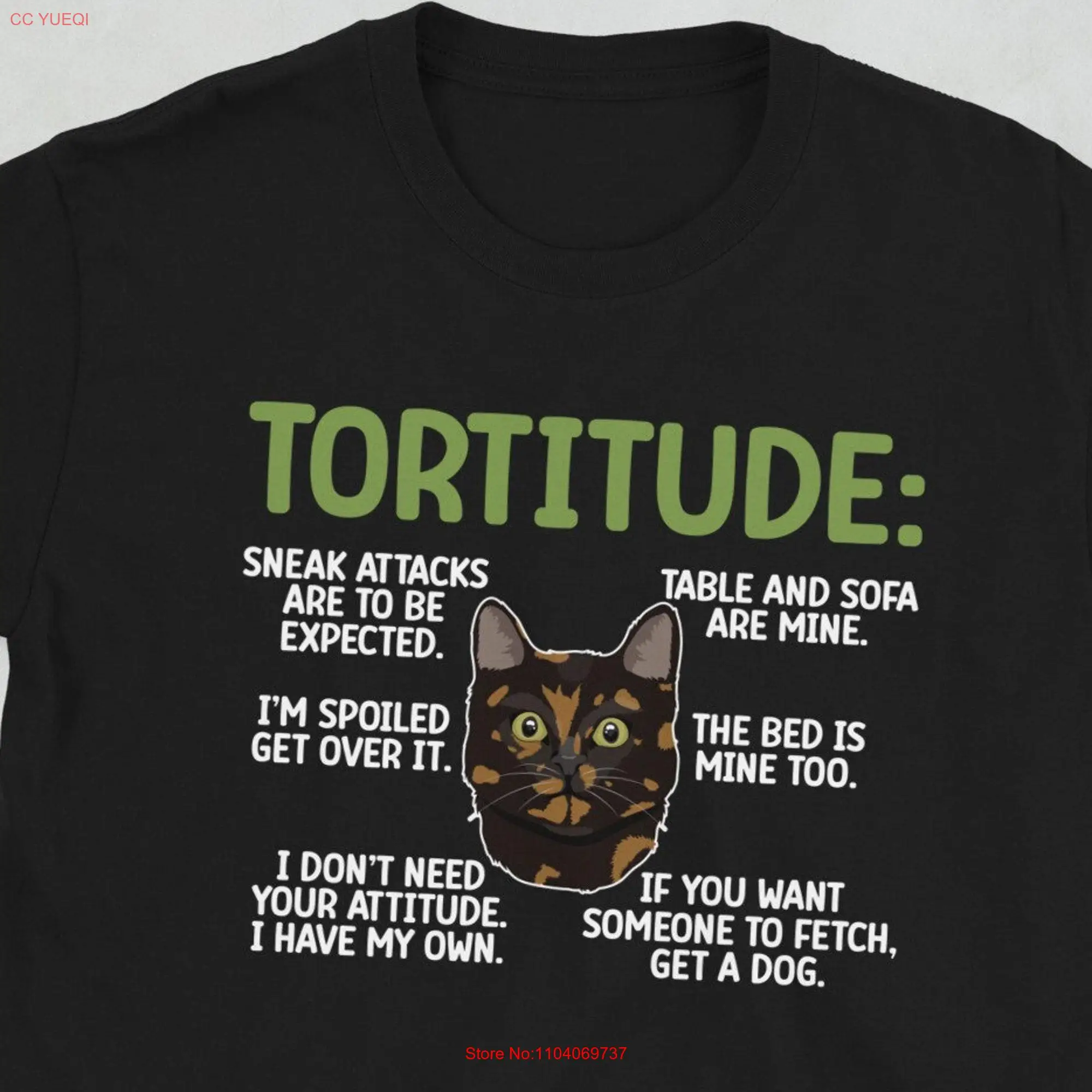 Футболка с длинным или коротким рукавом для влюбленных черепахового кота