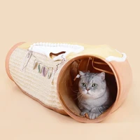 pet bed tunnel toys 3 holes cat tunnel bed house collapsible funny four seasons for kitten puppy pet interactive toys