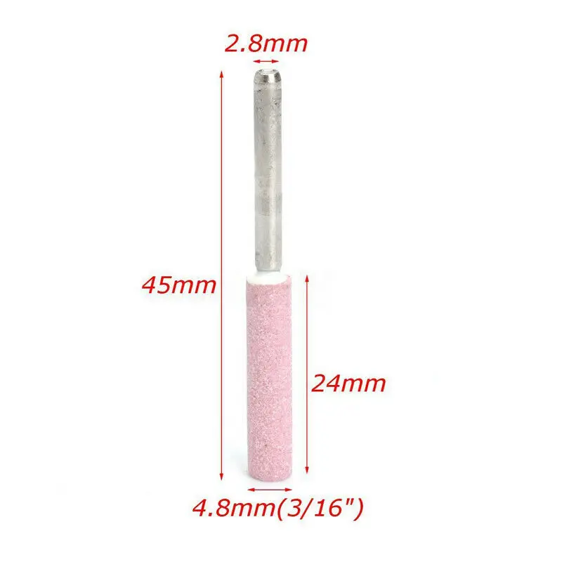 

10pcs Chainsaw Sharpener Grinding Stones Millstone 4.8mm 3/16 Sharpening Tool Stones Ordinary Cylindrical For Metal Polishing