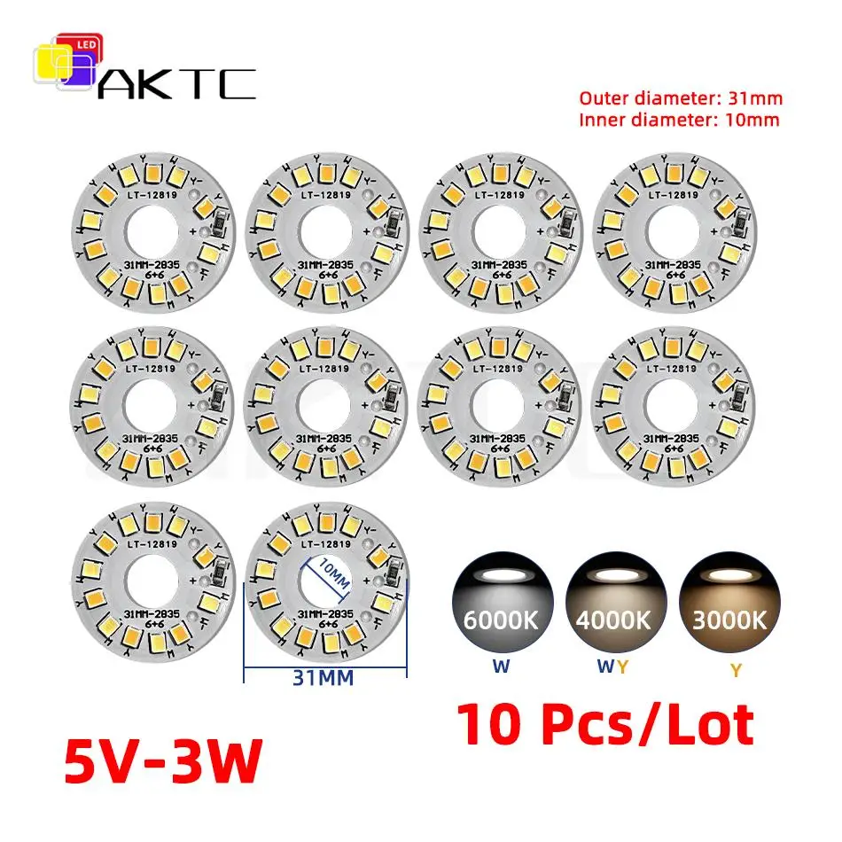 

Двухцветная светодиодная круглая панель SMD2835 Ankatec 3Вт