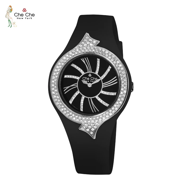 CHECHE CC0017 women's watch authentic full of diamonds elegant wind silicone Women Wristwatch dazzling trend rhinestone hip-hop