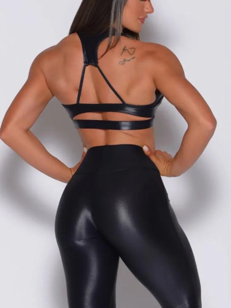 

CHRLEISURE Women Yoga Set Beautiful Back Sport Bra Sexy Butt Lift Workout Legging Running Suit Athletic Tank Top Gym Clothing