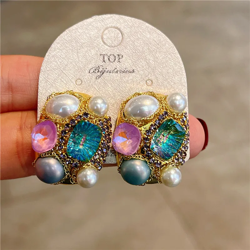 

Европа, новинка, Женская нишевая винтажная роскошная винтажная Геометрическая квадратная бижутерия ручной работы