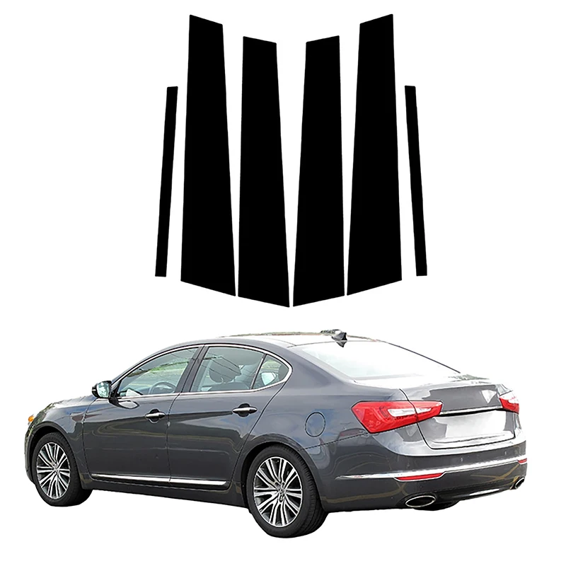 6 шт. блестящие черные столбики для Kia Cadenza VG K7 2010-2013 2014 2015 2016