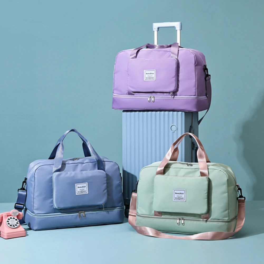 

Складная женская сумка через плечо, вместительные водонепроницаемые сумки с ручками сверху, Повседневная сумка из ткани Оксфорд унисекс с ...