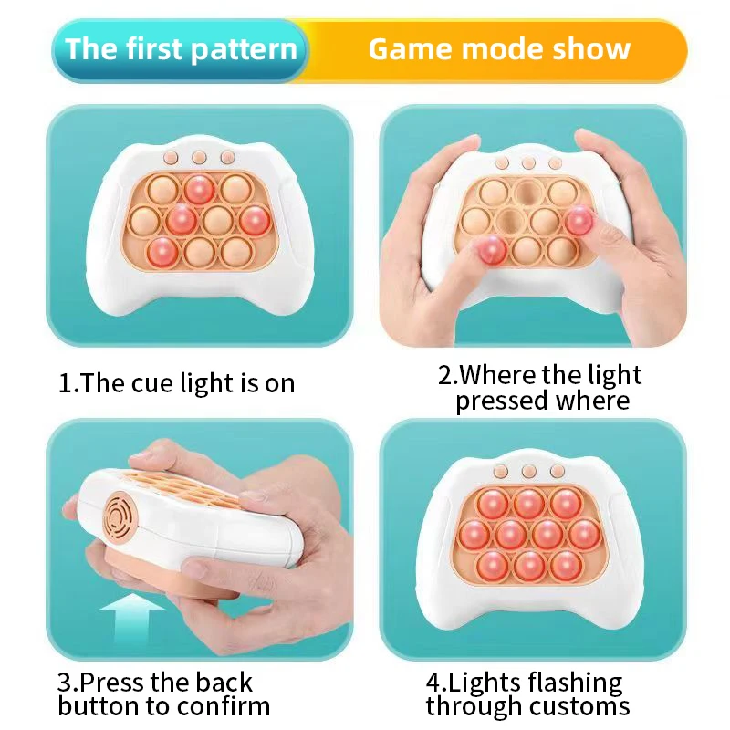 Quick Push Game Pop Popsocket Electronic Pushit Pro Super Bubble Pop Game Light Push Up Poplight Antistress Fidget Toys with Box enlarge