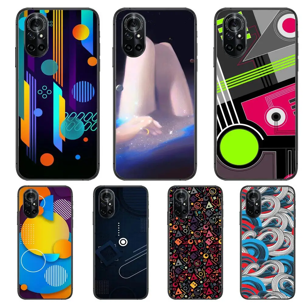 

Fashion Art Custom Pattern Phone Case for Huawei Honor 20 10 9 8A 7 5T X Pro Lite 5G Black Soft Protective Shell