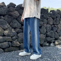 blueblack baggy jeans men fashion retro casual straight jeans mens japanese streetwear loose hip hop denim pants mens trousers