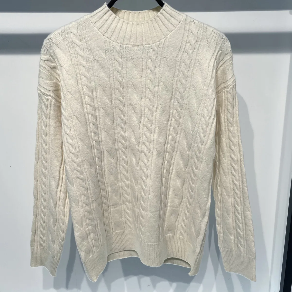 

High Quality Solid Color Half Turtleneck Pullover Sweater Rough Rough Flower Twisted Knit Sweater Men's Streetwear 2022 Fall