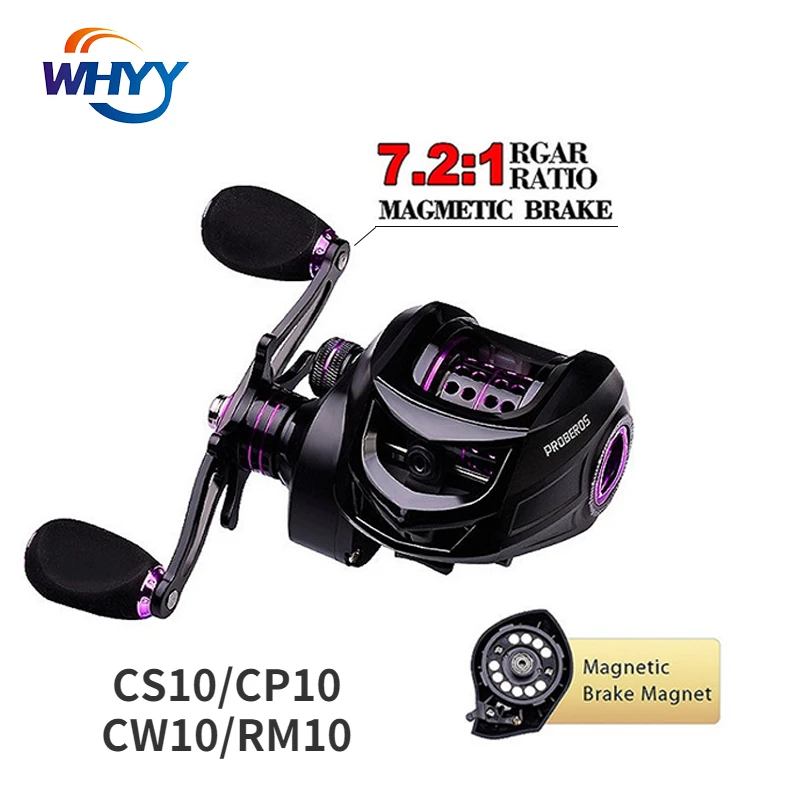 

2022 New Baitcasting Reel 7.2:1 High Speed 10KG Max Drag Super Metal Magnetic Brake Saltwater Fishing Reels carretilha de pesca