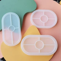 diy oval silicone tray mold coaster epoxy resin mould handmade craft tools desktop storage tray cup casting resin casting molds
