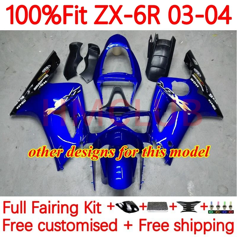 Инъекция OEM для KAWASAKI NINJA ZX-636 ZX 6R 636 6 R 600CC ZX636 ZX6R 2003 2004 ZX600 03 04 обтекатель 55No.0 глянцевый