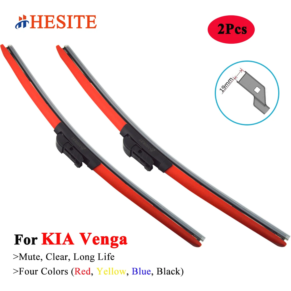

HESITE Colorful Windshield Wiper Blades For KIA Venga YN Hatchback 2009 2010 2011 2012 2015 2018 2019 Red Blue Car Winter Wipers