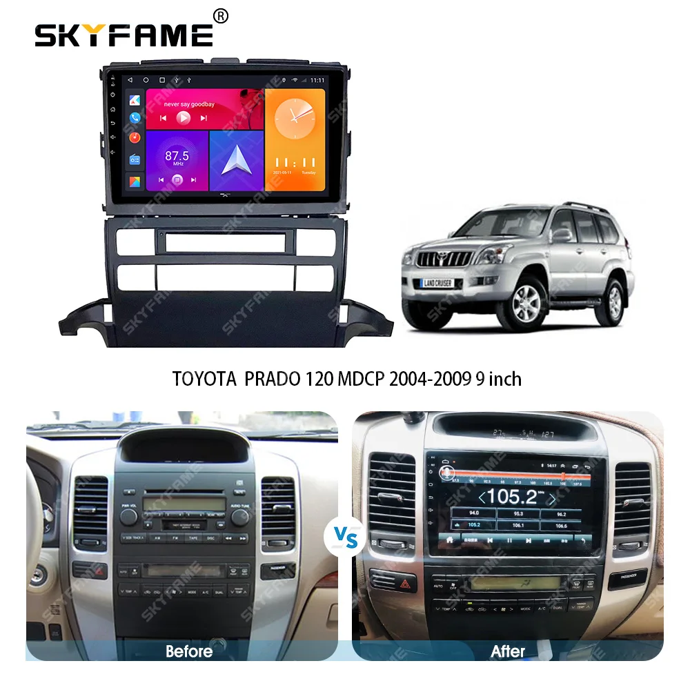 Адаптер рамки автомобиля SKYFAME для монтажа панели Android-радио и аудио на Toyota Prado 120 J120 и выше.
