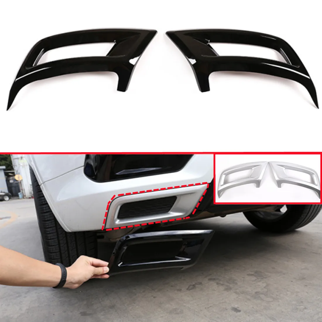 Задняя горло рамка выхлопной трубы наклейка защитная крышка накладка подходит