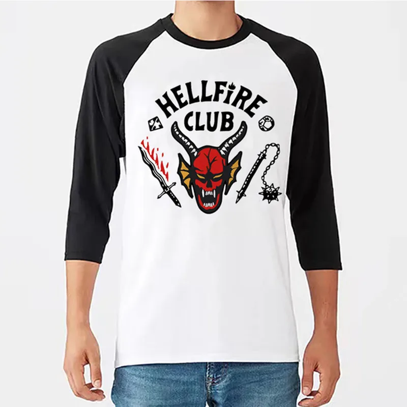 

2022 Long Sleeve Stranger Things 4 T Shirt Women/Men T-shirt Hellfire Club Tshirt Three Quarter Funny Tee Shirt Clothes Unisex
