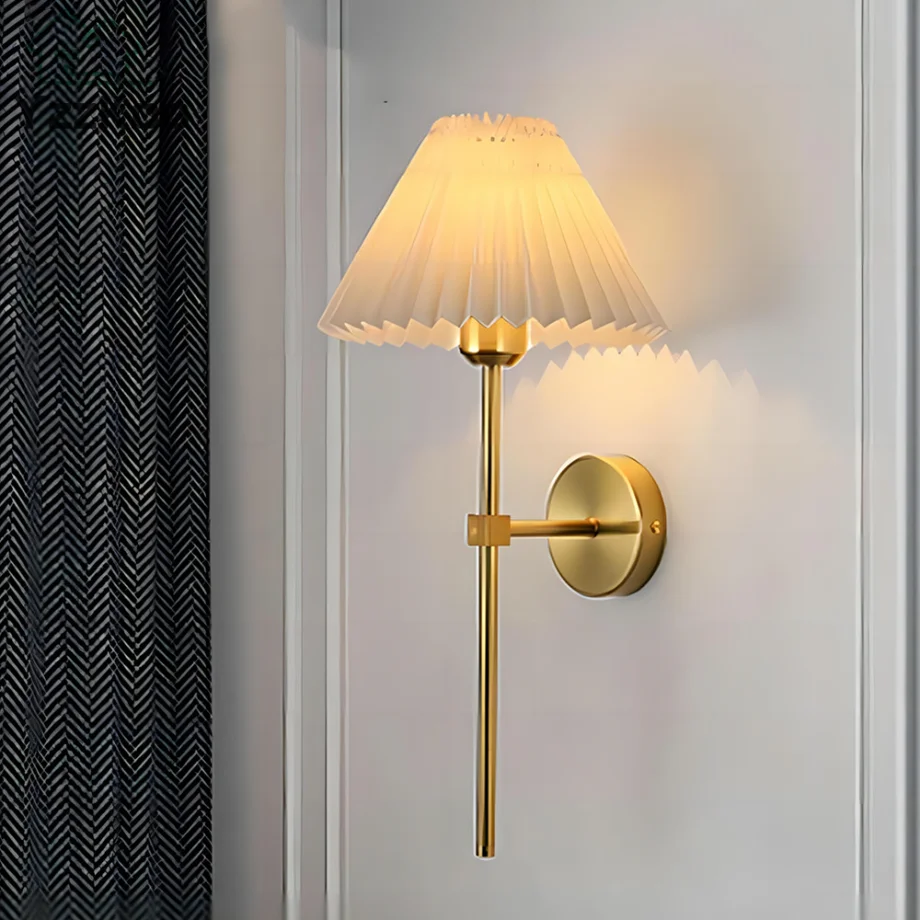 

YzzKoo Modern Pleated LED Wall Lamp Living Room Study Home Decor Standing Light Nordic Bedroom Bedside Lamp Indoor Lighting