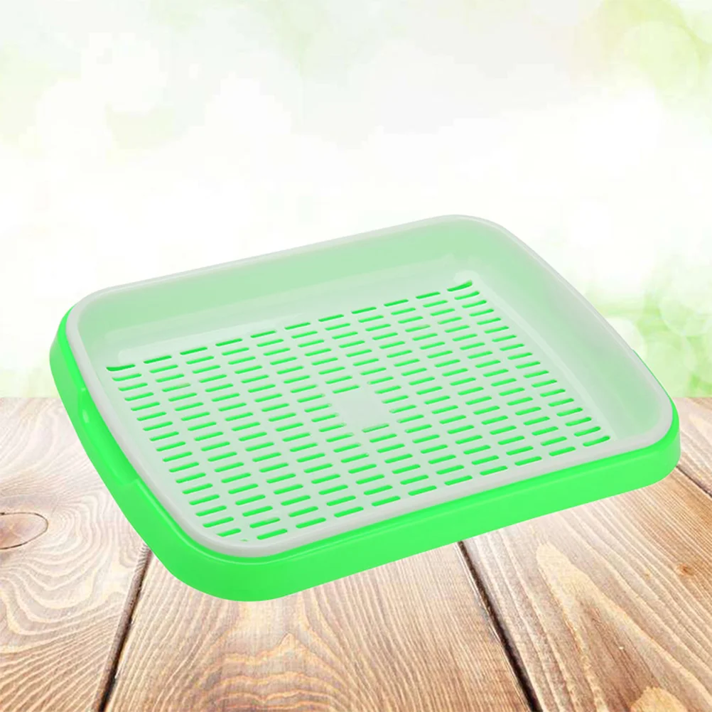 

Sprouter Tray Nursery Tray Germination Tray for Planting Hydroponics Basket 35x26x5cm ( Green )