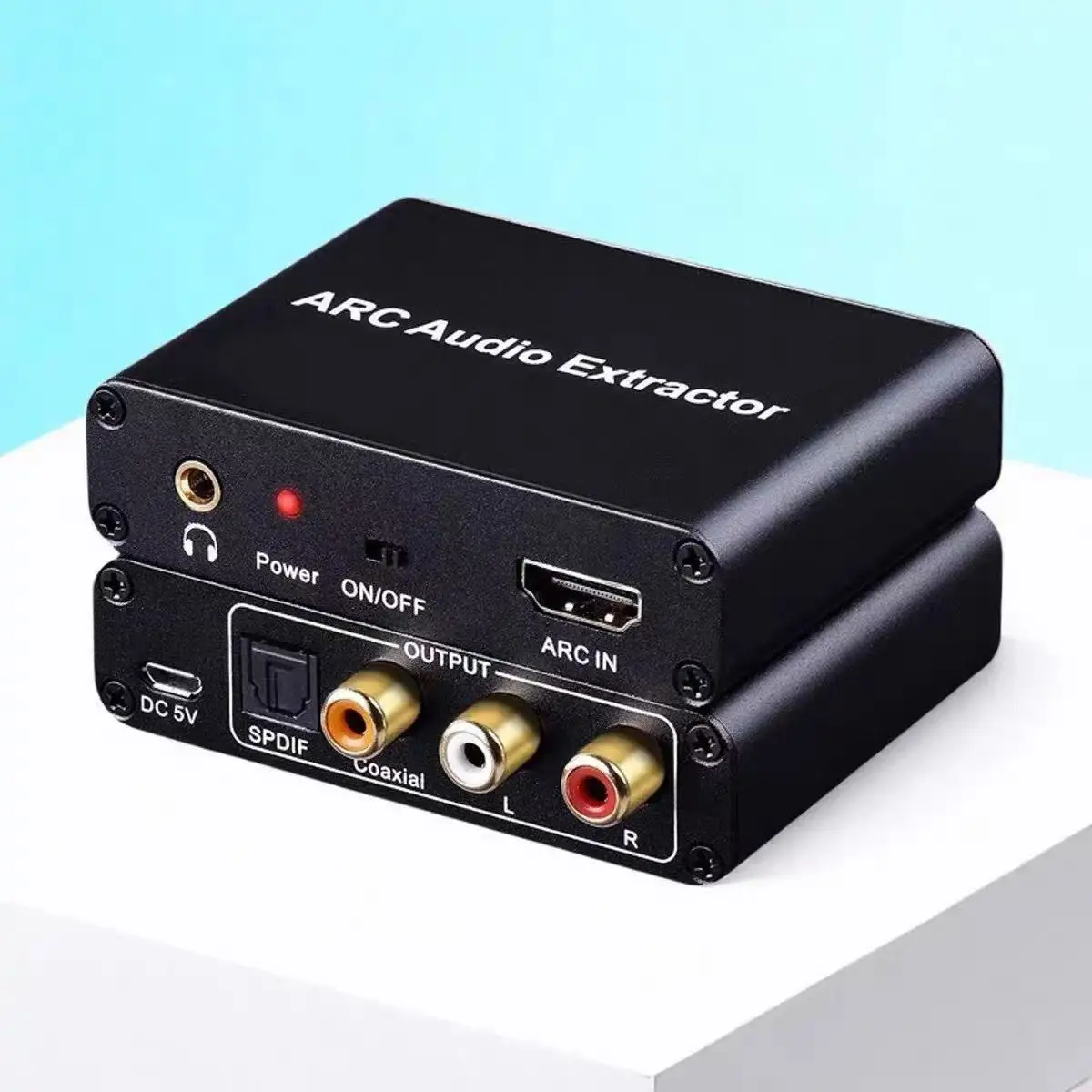 Фото Аудиоконвертер HDMI ARC 192 кГц: HDMI ARC в SPDIF коаксиальный L/R стерео, RCA 3,5 мм стерео аудиоадаптер для ТВ, саундбара, колонок №1