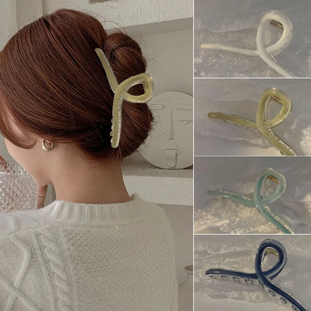 

New Korean Women Girls Plastic Hair Claws Hair Clips Headwear Large Size Hairpin Crab Barrette Fashion Ornament Hair Accessories
