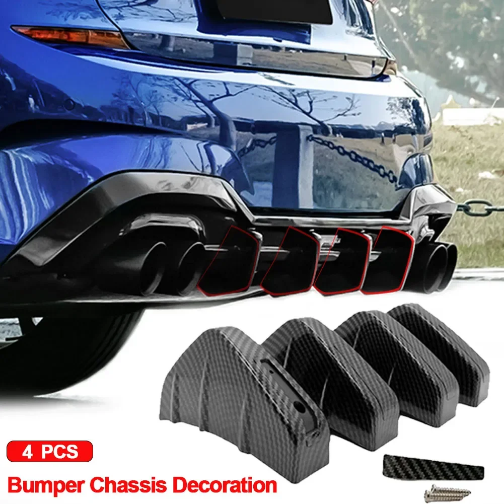 

Universal Car Rear Bumper Spoiler Diffuser Shark Fin Protect Cover Anti-crash Accessories Valance Chin Rubber Car Bumper Lip