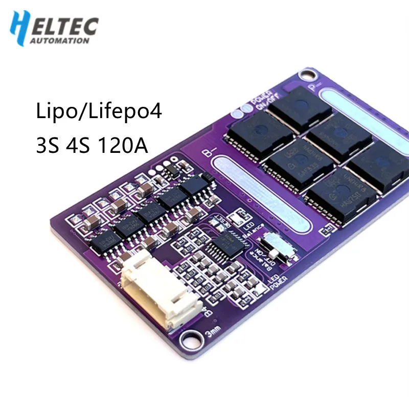 

12,6 V 14,6 V BMS 4S 3S 120A с активным балансирующим током A для Lipo/Lifepo4 аккумуляторного блока