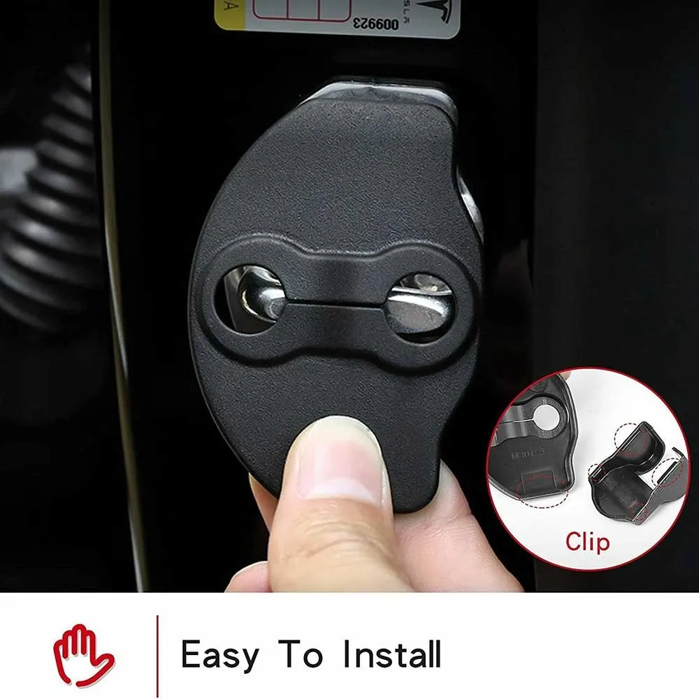 

6 Pcs Matte Black Door Lock Protective Shell Tesla Model 3 Door Lock Cover Protector Model Y Accessories