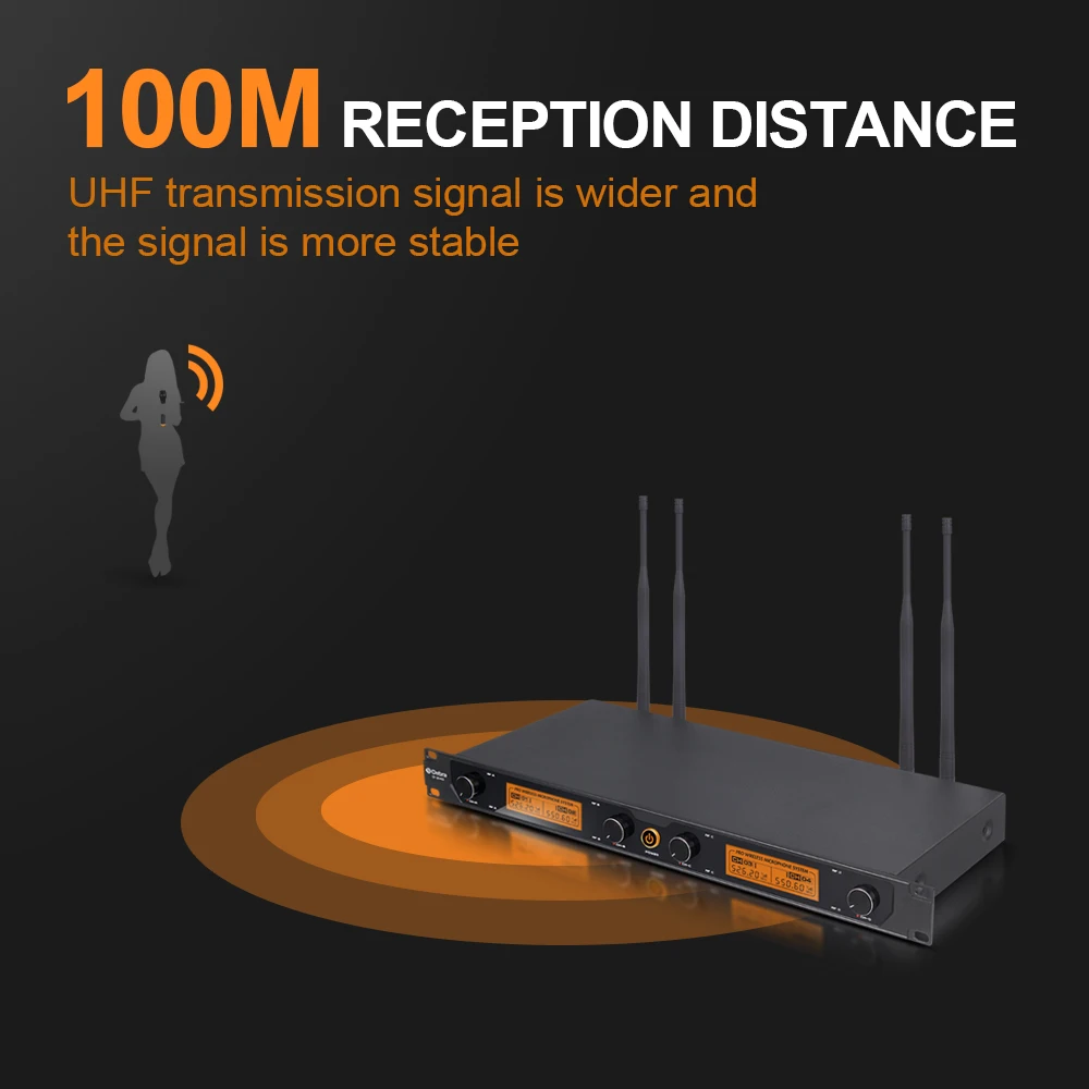 FROKET Audio UHF Беспроводная микрофонная система D-240 4-канальная ручная гарнитура