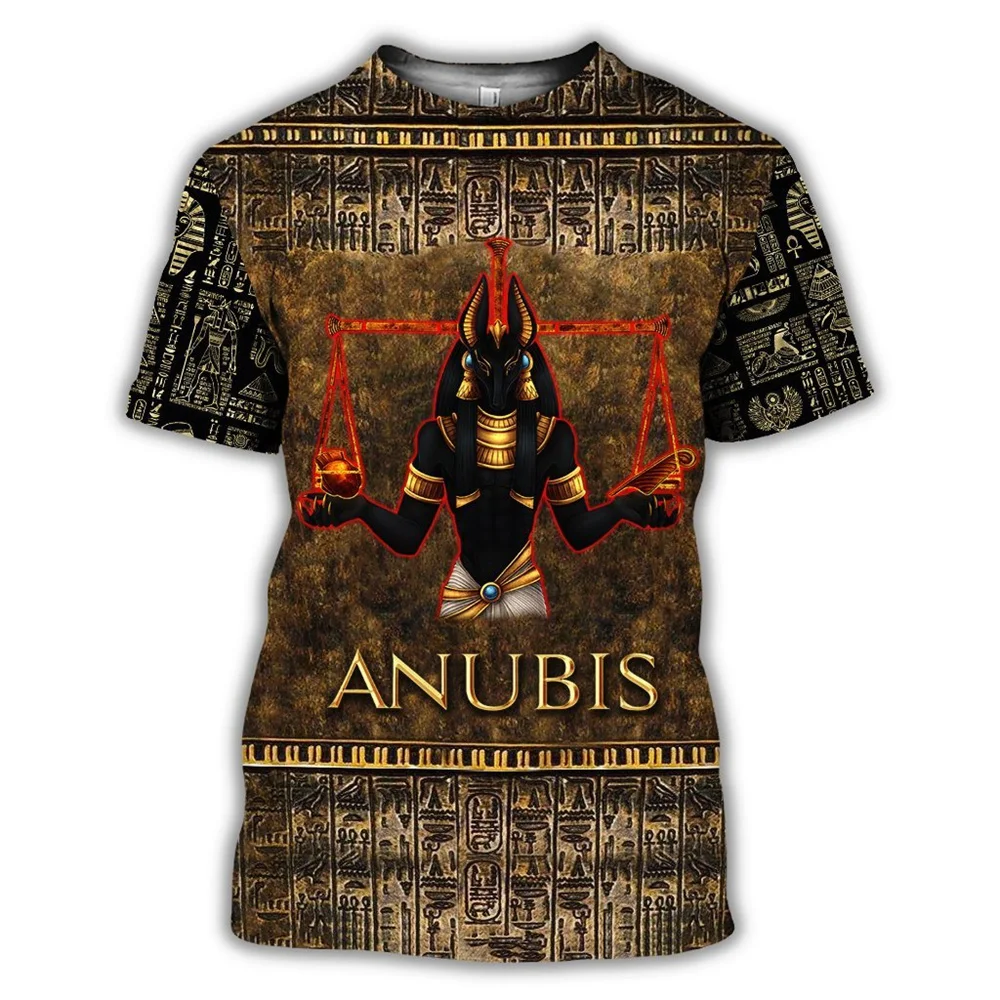 

CLOOCL Men T-shirt Gods of Ancient Egypt Anubis 3D Printed Women T Shirts Unisex Short Sleeve Casual Cozy Crew Neck Tee Tops