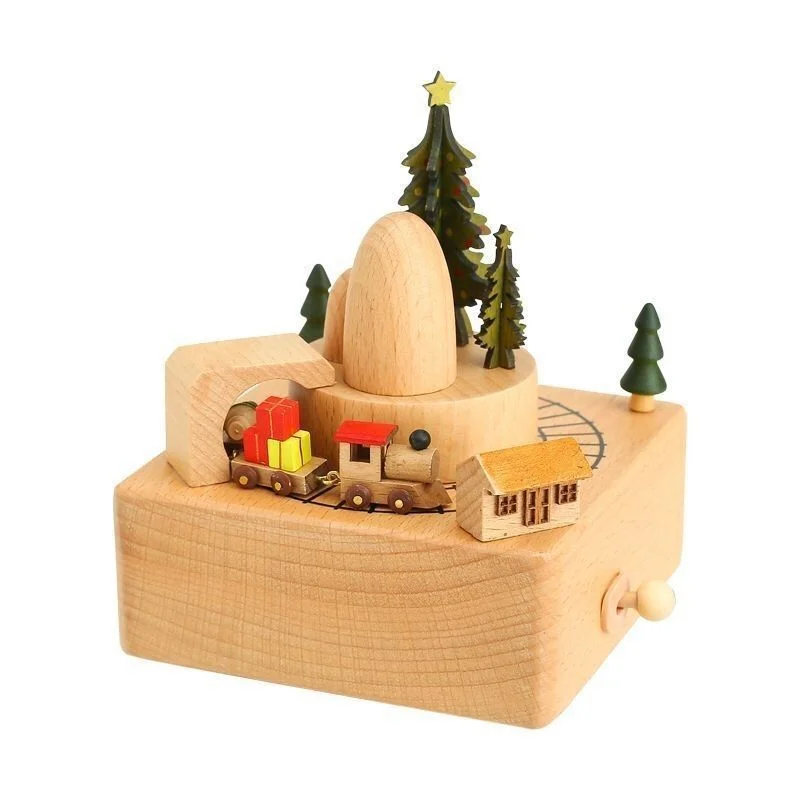 

Creative Music Box Rotating Christmas Train Wooden Music Box Girls Children Girlfriends Boyfriend and Girlfriend Birthday Gift