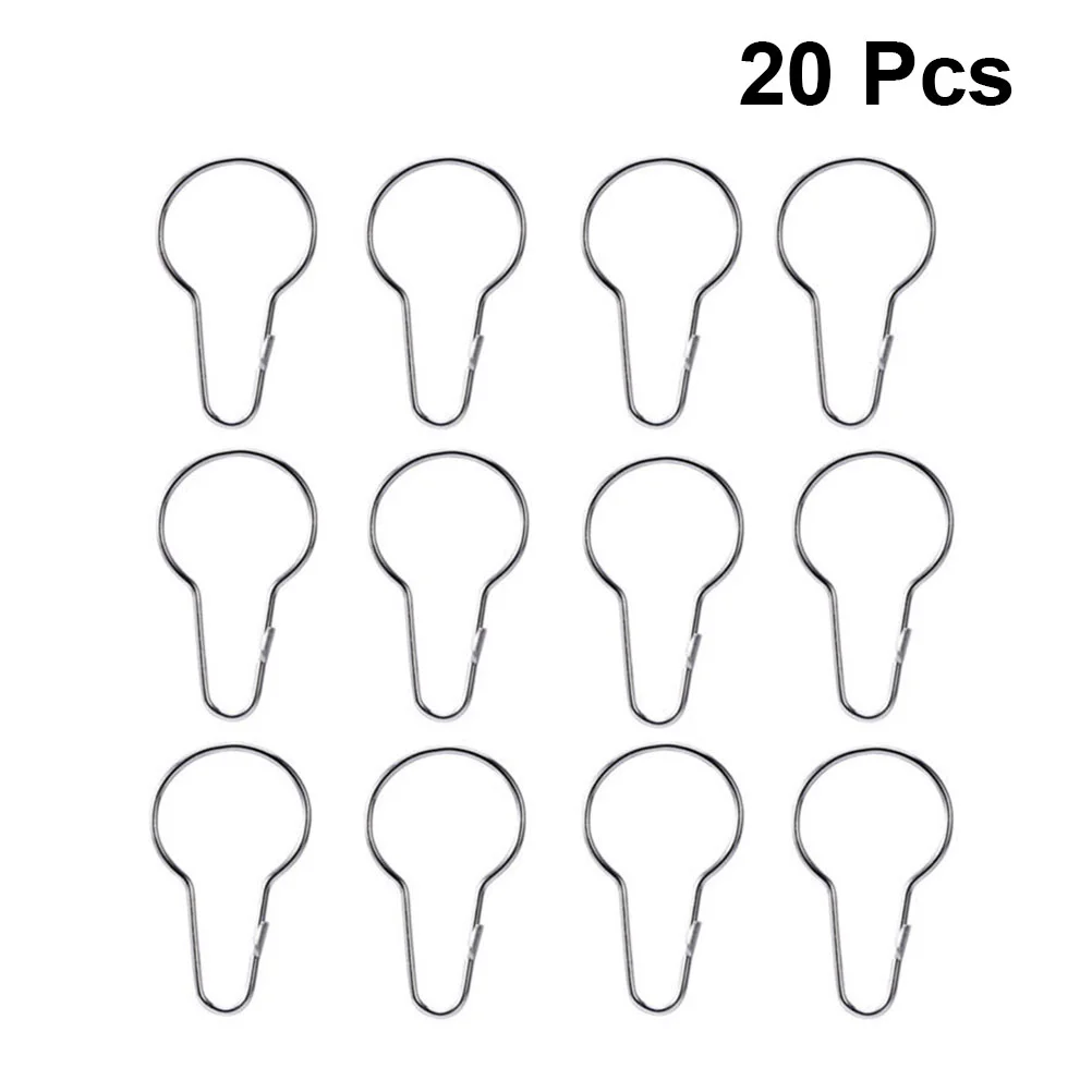 

20 Pcs Hooks Metal Hooks Stainless Steel S Hooks Curtain Rod Rings Drapery Hooks Curtains Small Curtain Clips Gourd Shaped Hooks