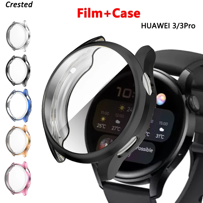 

Чехол из ТПУ для Huawei Watch 3 pro 48 мм 46 мм, мягкий защитный бампер с покрытием, Защита экрана для Huawei Watch 3