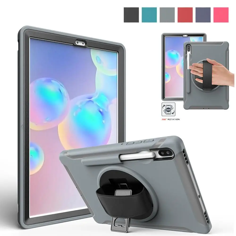 Kids Safe Shockproof PC + TPU Combo Hand Strap Stand Tablet Cover For Samsung Galaxy Tab S6 10.5 inch 2019 SM T860 T865 Case