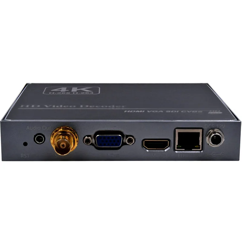 

4K H.265 IP to HDMI SDI VGA Video Decoder Support HTTP / HLS / FLV / RTSP / RTMP(S) / UDP/RTP