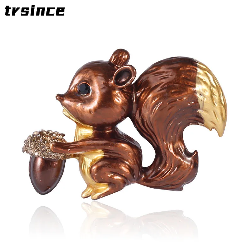 

New Hot Selling Korean Version Creative Drip Oil Cute Squirrel Brooch Fashion Simple Pin Jewelry Clothing Accessories Gifts