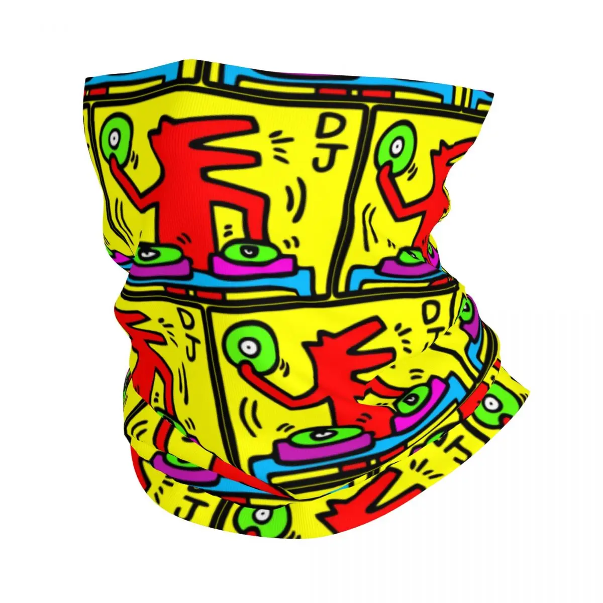 

Abstract Haring Pop Art Bandana Neck Warmer Men Women Winter Hiking Ski Scarf Gaiter Keith Geometric Graffiti Face Cover