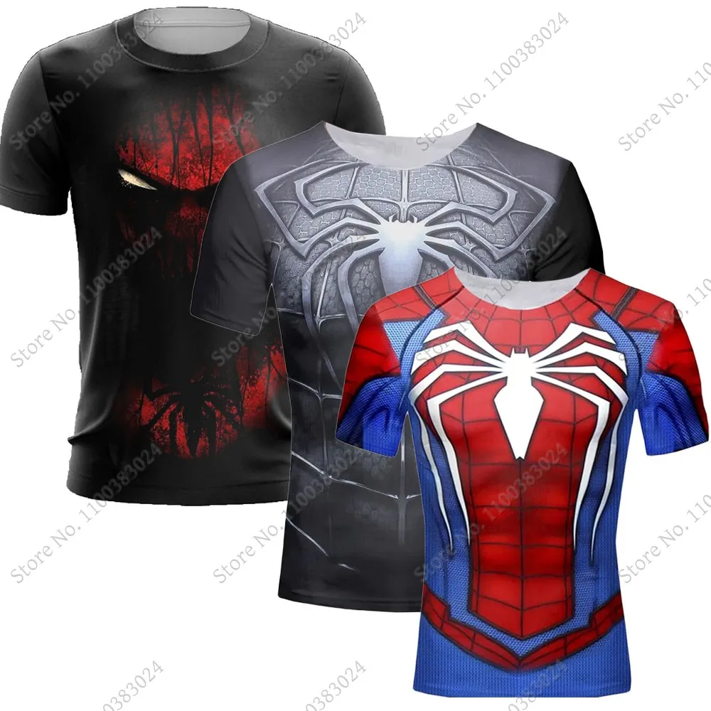 

Мужская футболка с 3D-принтом паука, летняя футболка для бега, повседневная одежда для технических тренировок, 2022