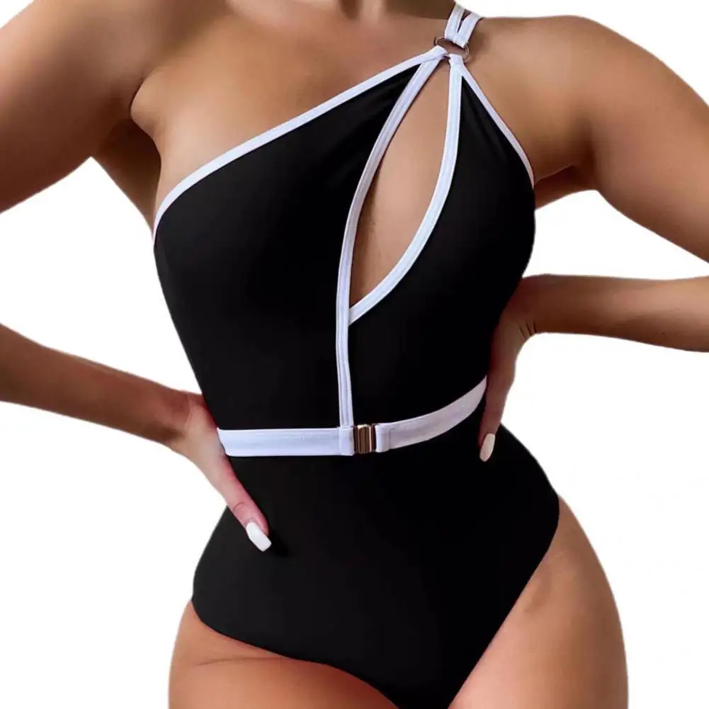 

Charming Bathing Suit Padded Skinny Skin-touch Pure Color One-piece Bikini