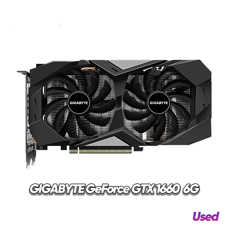 

Used GIGABYTE Graphics card GeForce GTX 1660 6G GTX1660 NVIDIA GAMING 12nm 14000 MHz GDDR5 192bit Support AMD Intel Desktop CPU