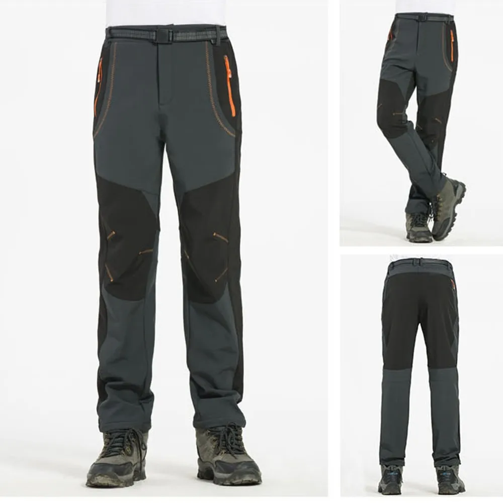 Autumn Winter Thick Fleece Pants Men 