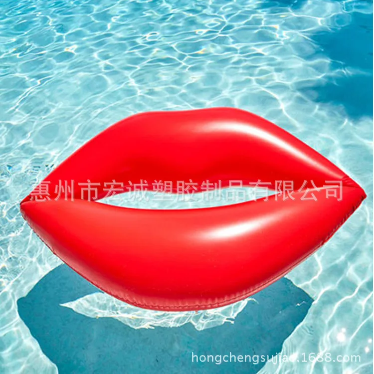 New water inflatable lip floating row red lip floating bed lip swimming ring