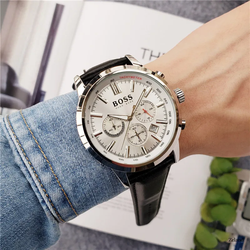 Fashion Hugo Boss Watches for Men Luxury Business Belt Quartz Movement Multifunctional Chronograph Luxury Design Auto Date
